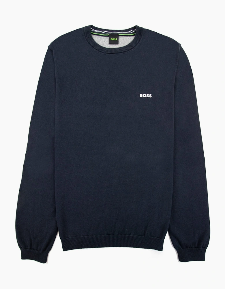 Hugo Boss Rallo Curved Logo Sweater Navy 402