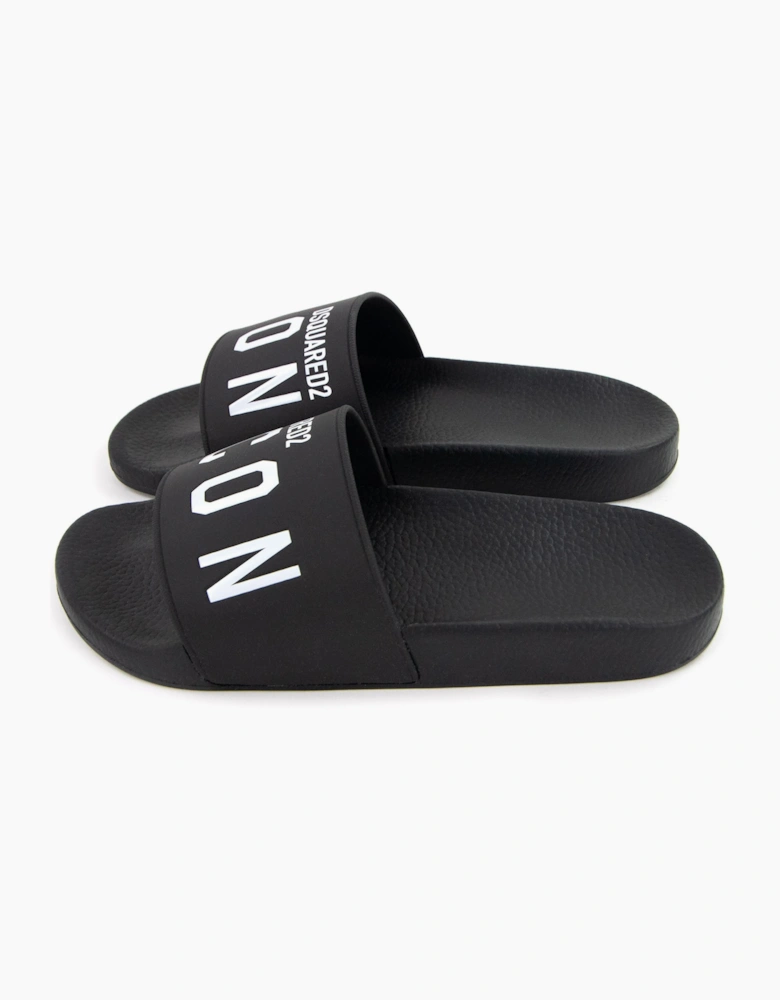 Dsquared2 Be Icon Rubber Sliders Black