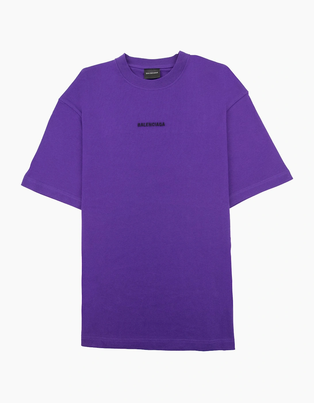 Balenciaga Embroidered Medium Fit Logo T Shirt Purple 5162