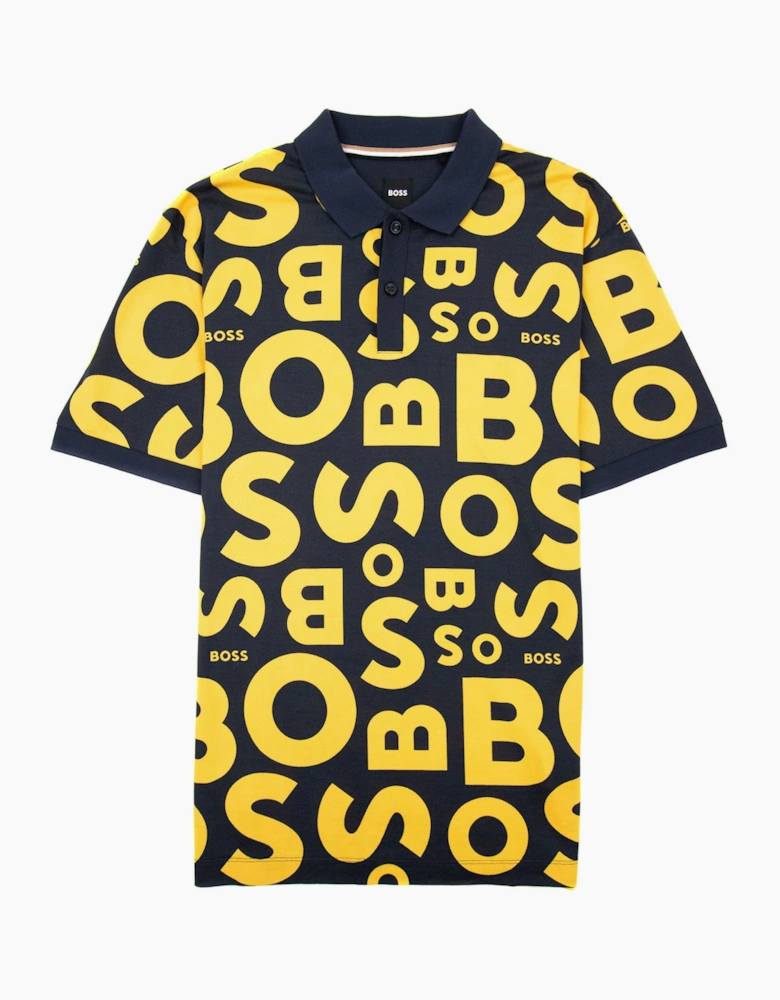 Hugo Boss Parlay 156 All Over Logo Polo Dark Navy 404