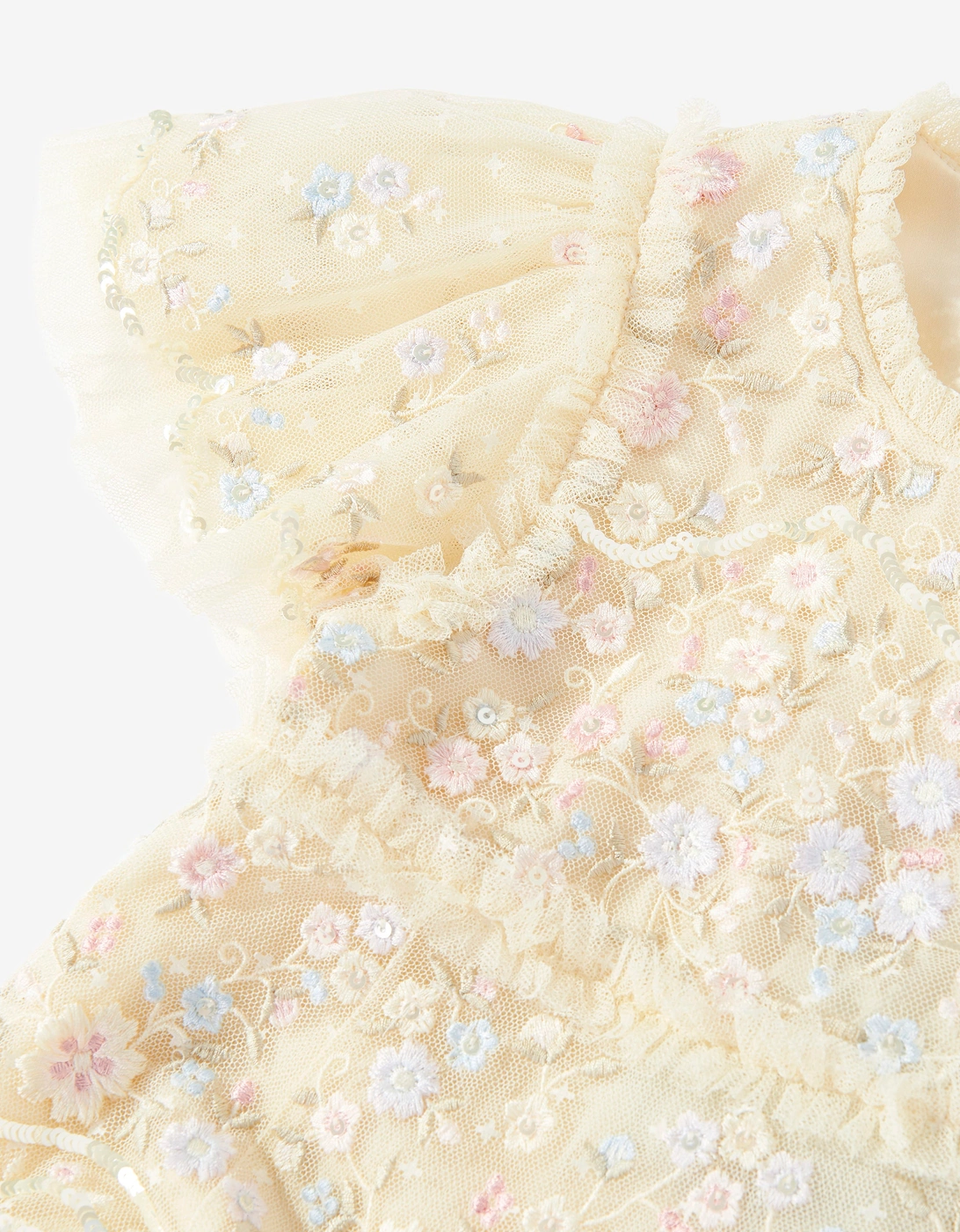 Needle & Thread Girls Sweet Petal Dress in Yellow