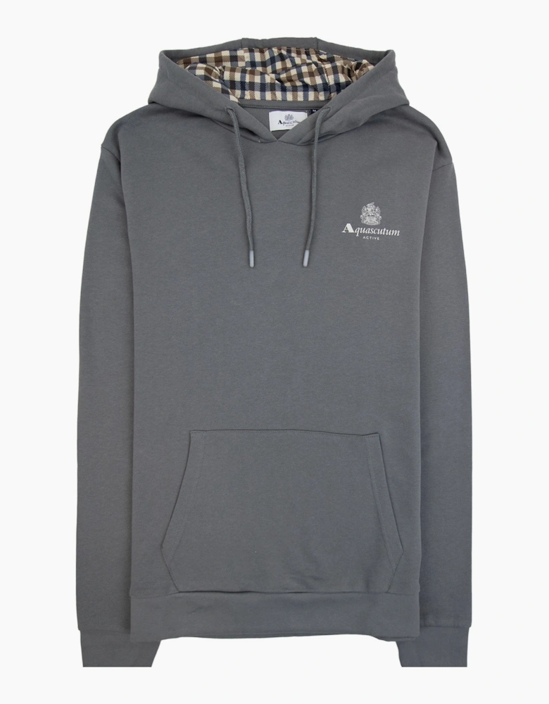 Aquascutum Active Small Logo Hoodie Charcoal
