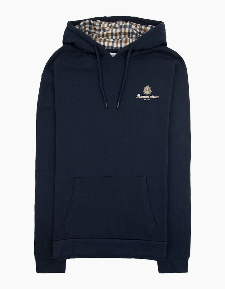 Aquascutum Active Small Logo Hoodie Navy