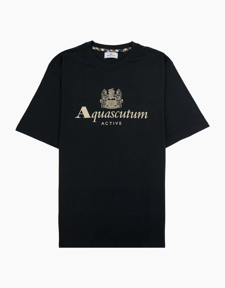 Aquascutum Active Big Logo T Shirt Black