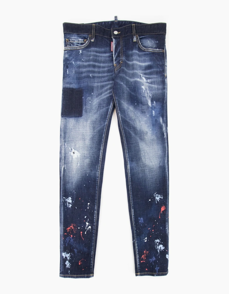 Dsquared2 Dark Splater Wash Cool Guy Jeans Navy Blue 470