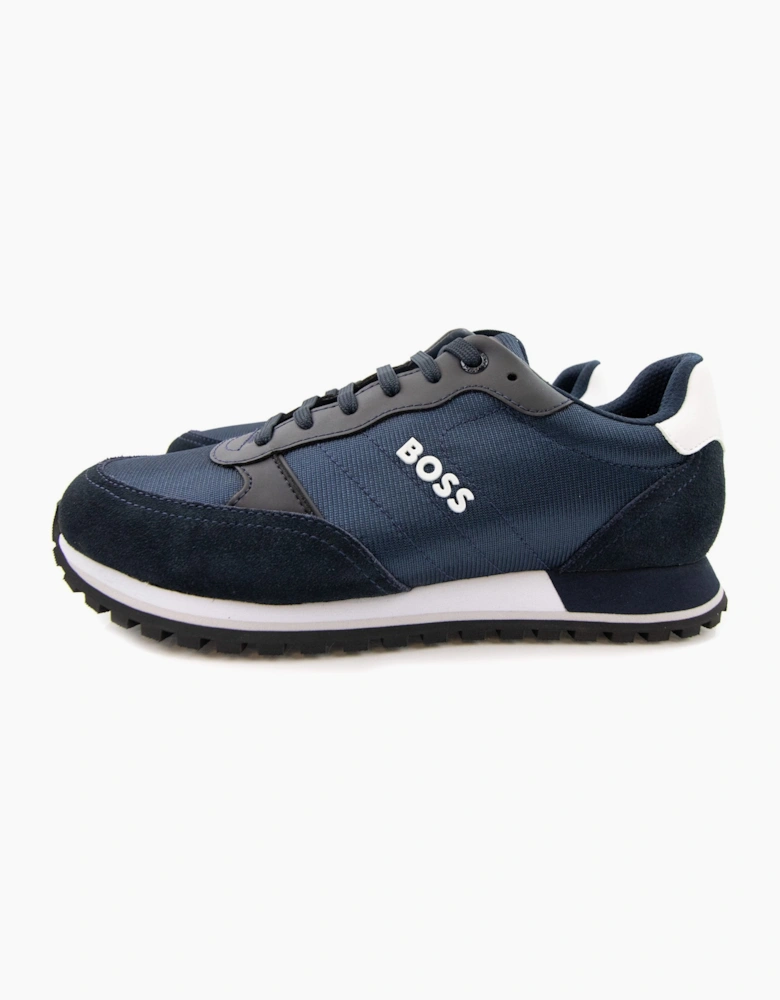 Hugo Boss Parkour Raised Logo Trainer Dark Blue