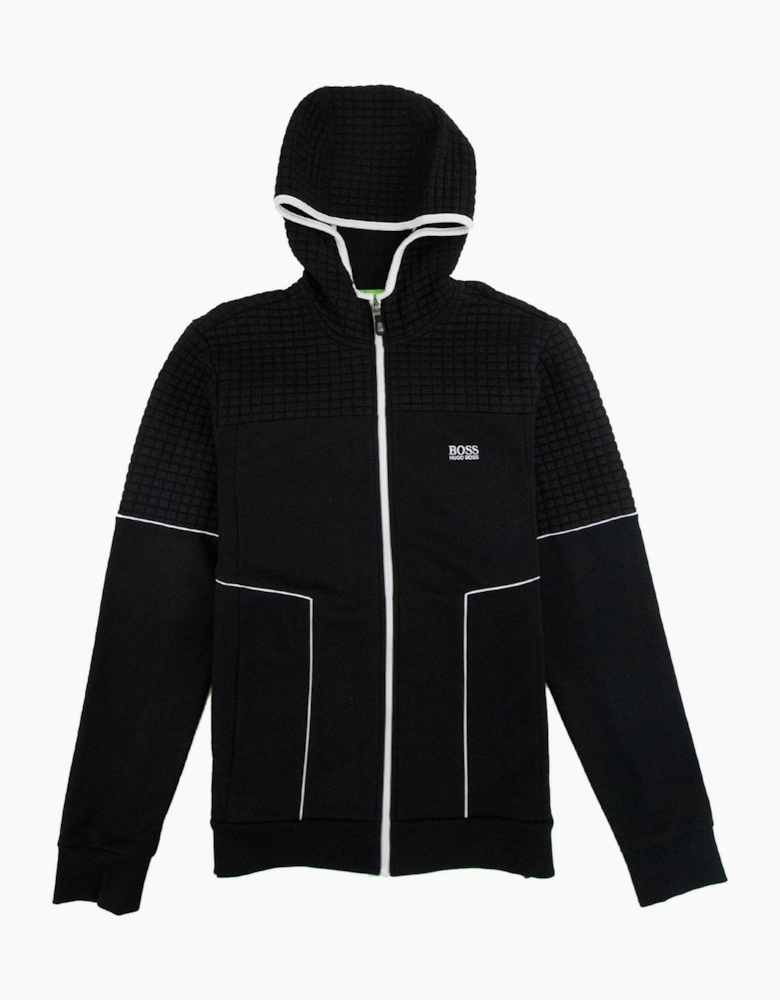 Hugo Boss Saggy Waffle Hooded Jacket Black