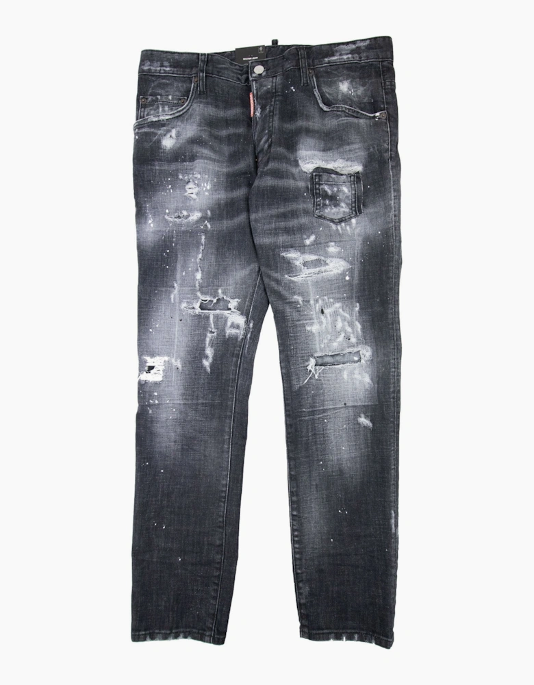 Dsquared2 Black Ripped Wash Skater Jean Black