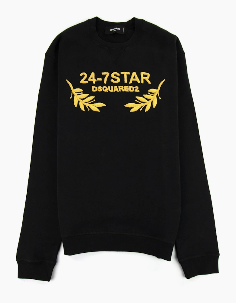 Dsquared2 24-7 Star Embroidered Sweatshirt Black