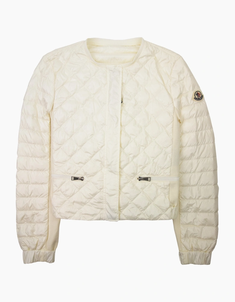 Moncler Women Barneville Short Down Jacket Off White 034
