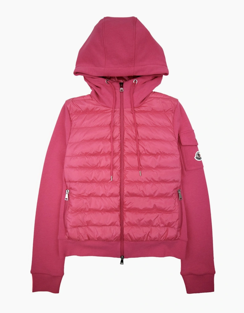 Moncler Women Maglia Hoodied Cardigan Pink 546