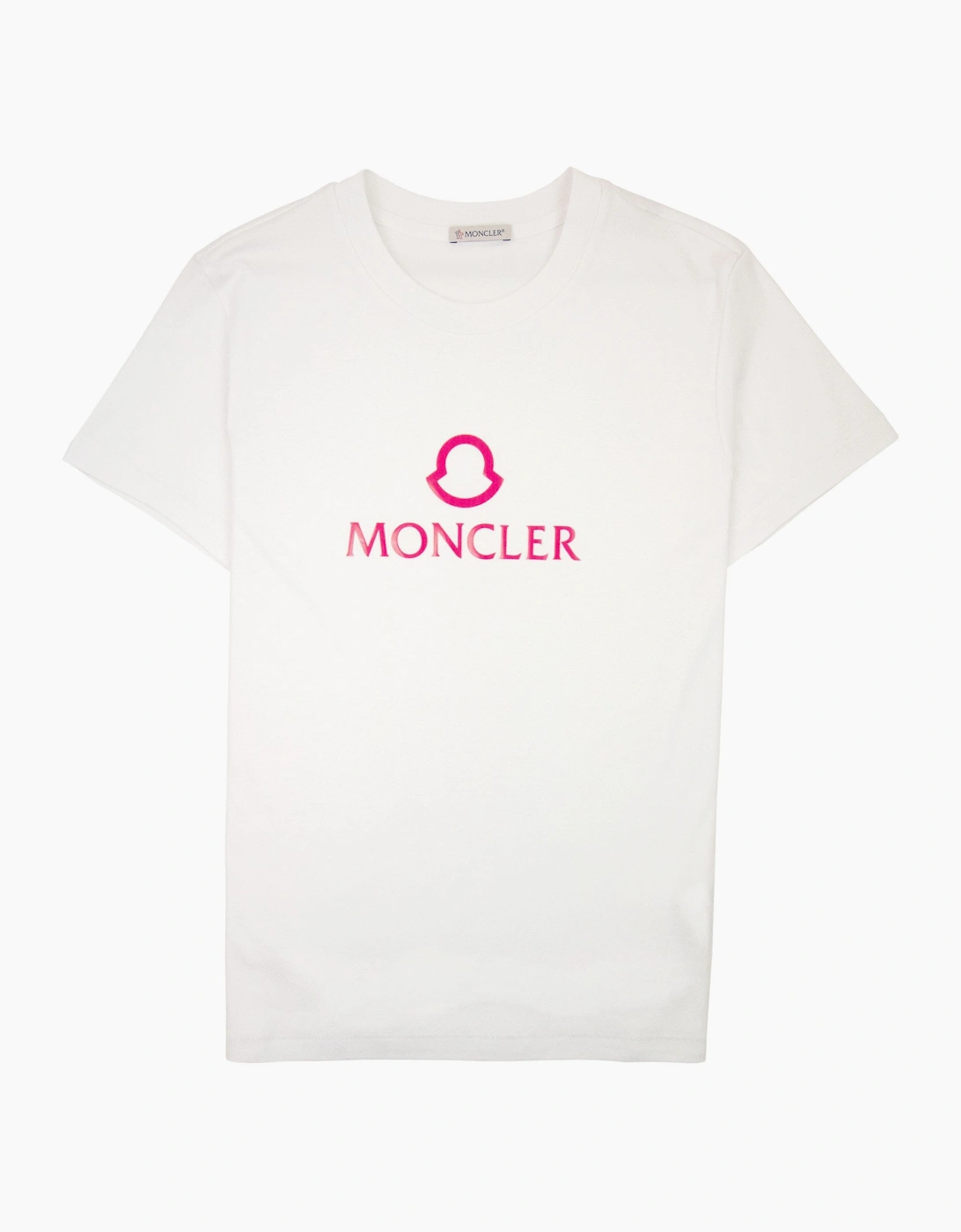 Moncler Women Ss Logo T Shirt White 001