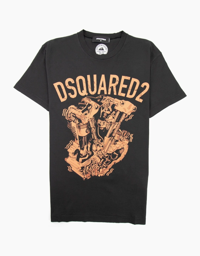Dsquared2 Graphic Engine Print T-Shirt Black