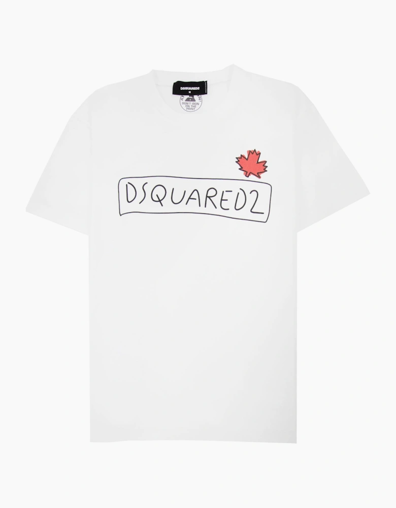 Dsquared2 Logo Super Crew T Shirt White 100