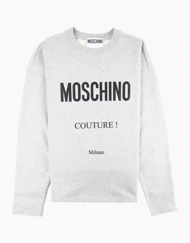 Moschino Couture Cotton Sweatshirt With Logo Grey