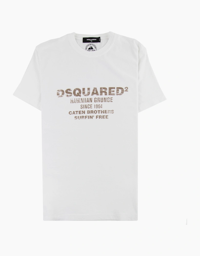 Dsquared2 Hawiian Grunge T-shirt White