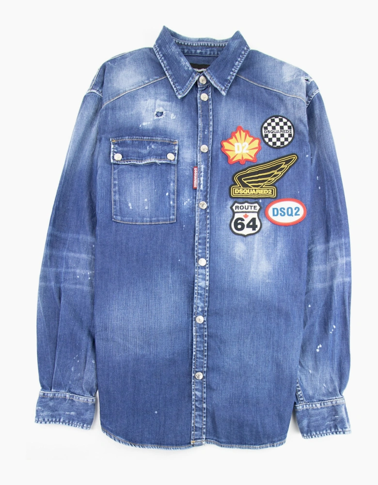 Dsquared2 Patch Logo Denim Shirt Denim
