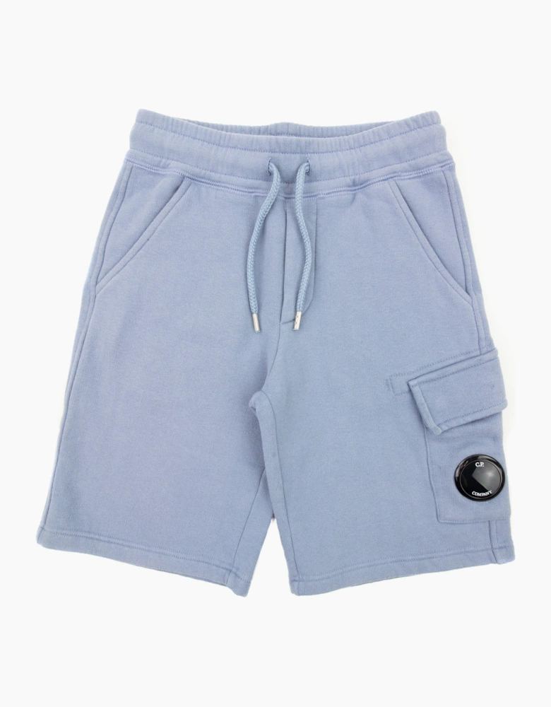 Cp Company Undersixteen Grey Lens Logo Bermuda Shorts Blue