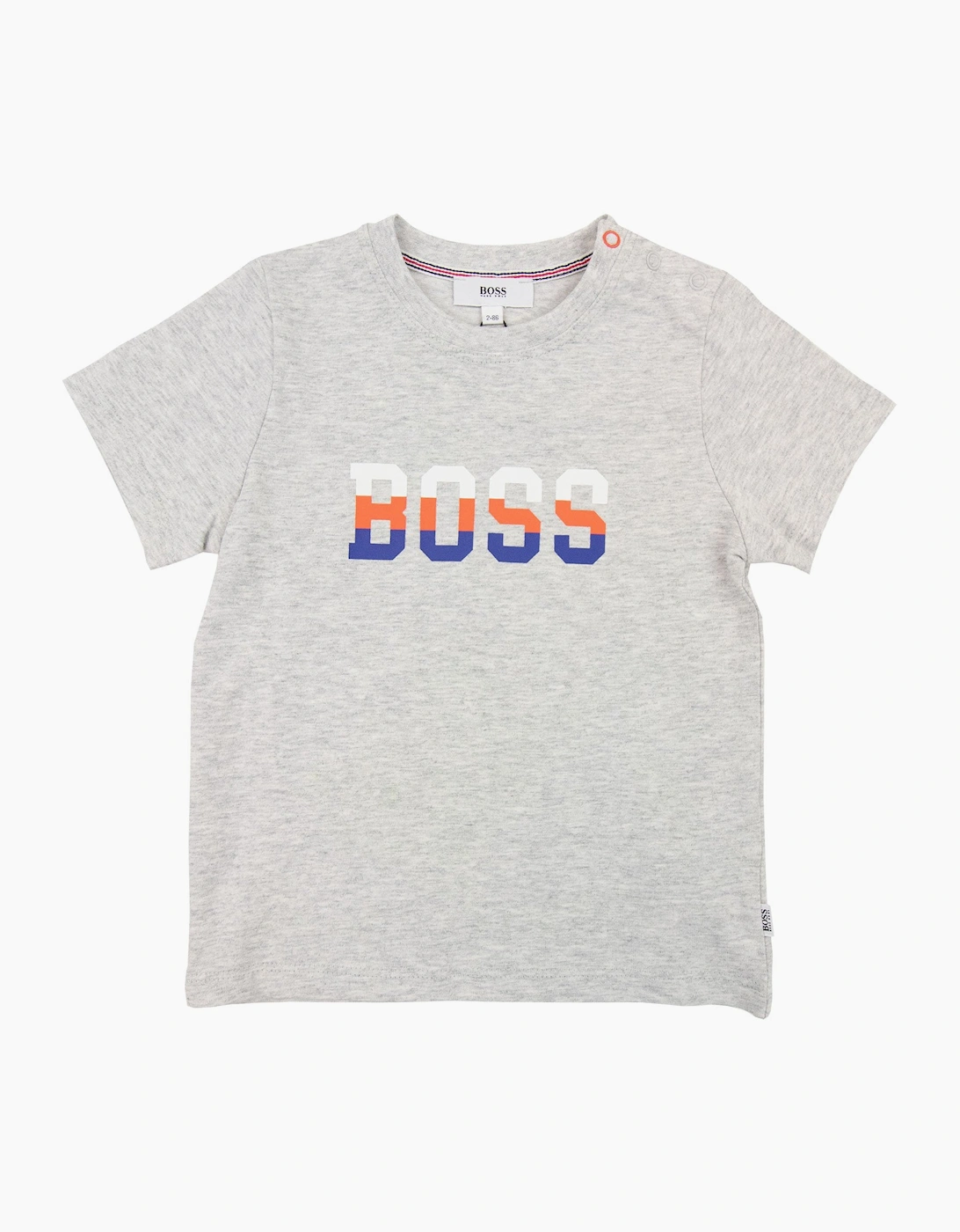 Hugo Boss Kids Contrast Logo Print T Shirt Grey, 5 of 4