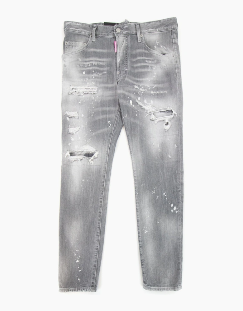Dsquared2 Skater Denim Wash Ripped Jeans Light Grey 852