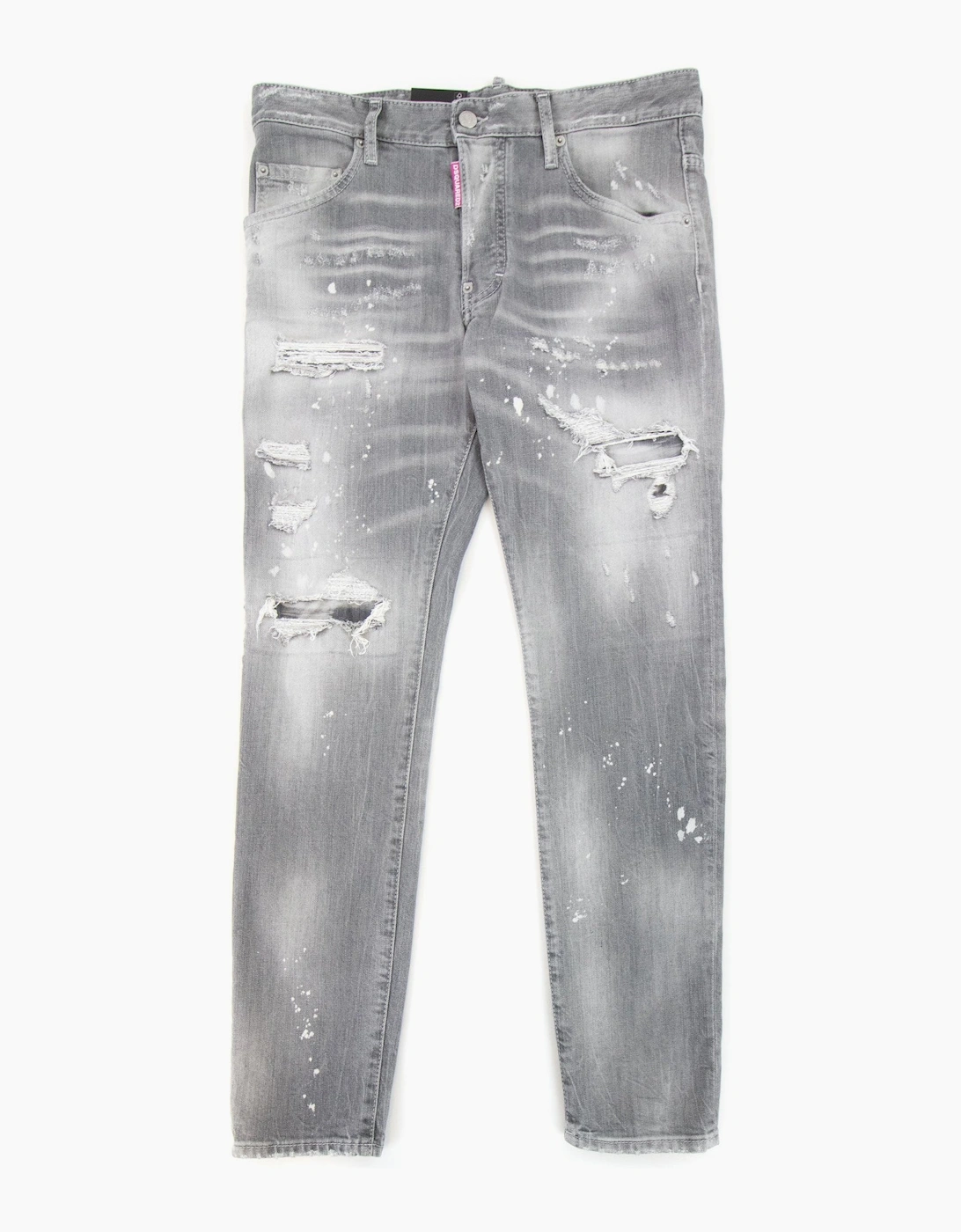 Dsquared2 Skater Denim Wash Ripped Jeans Light Grey 852