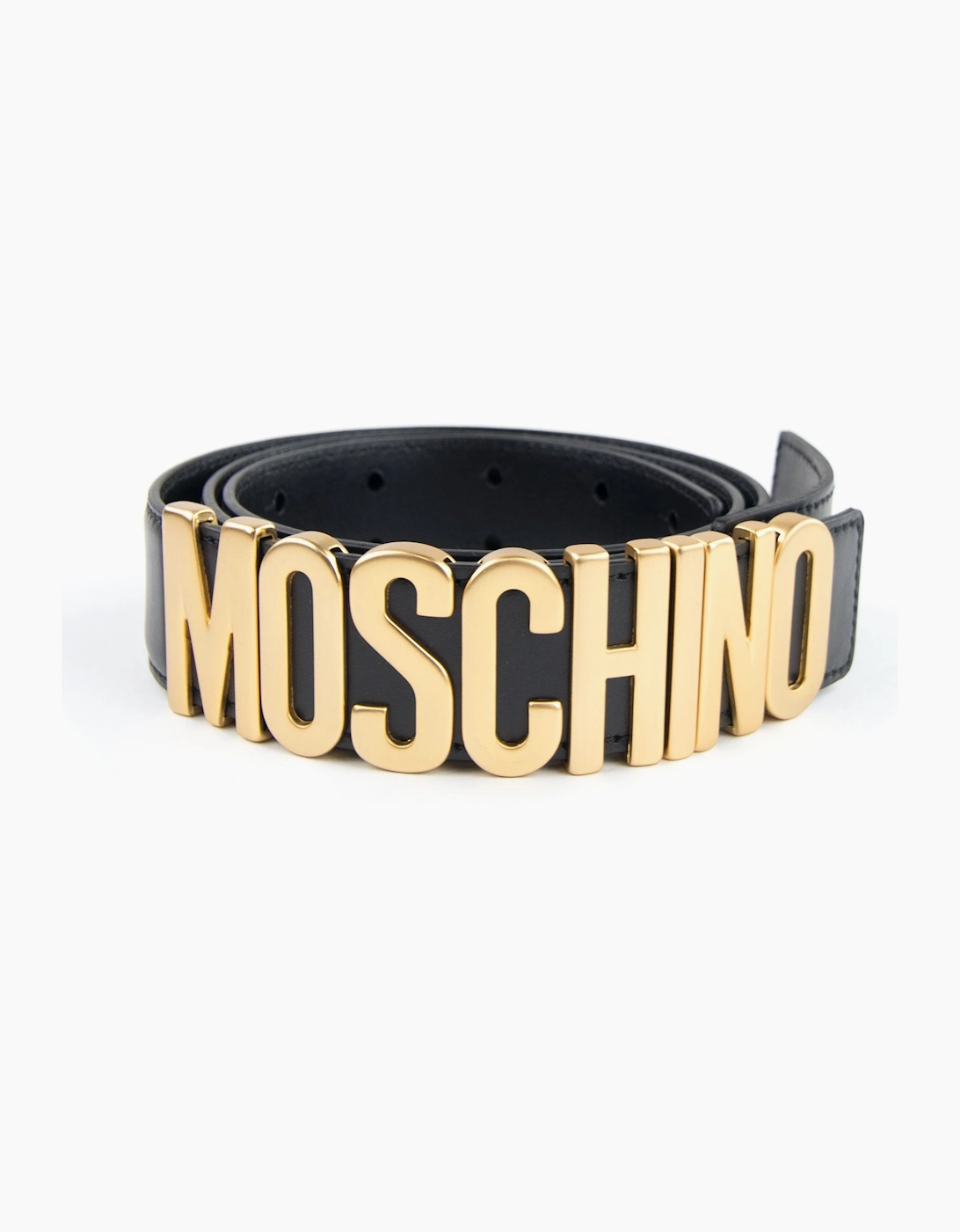 Moschino Couture Gold Logo Calfskin Belt Black, 4 of 3