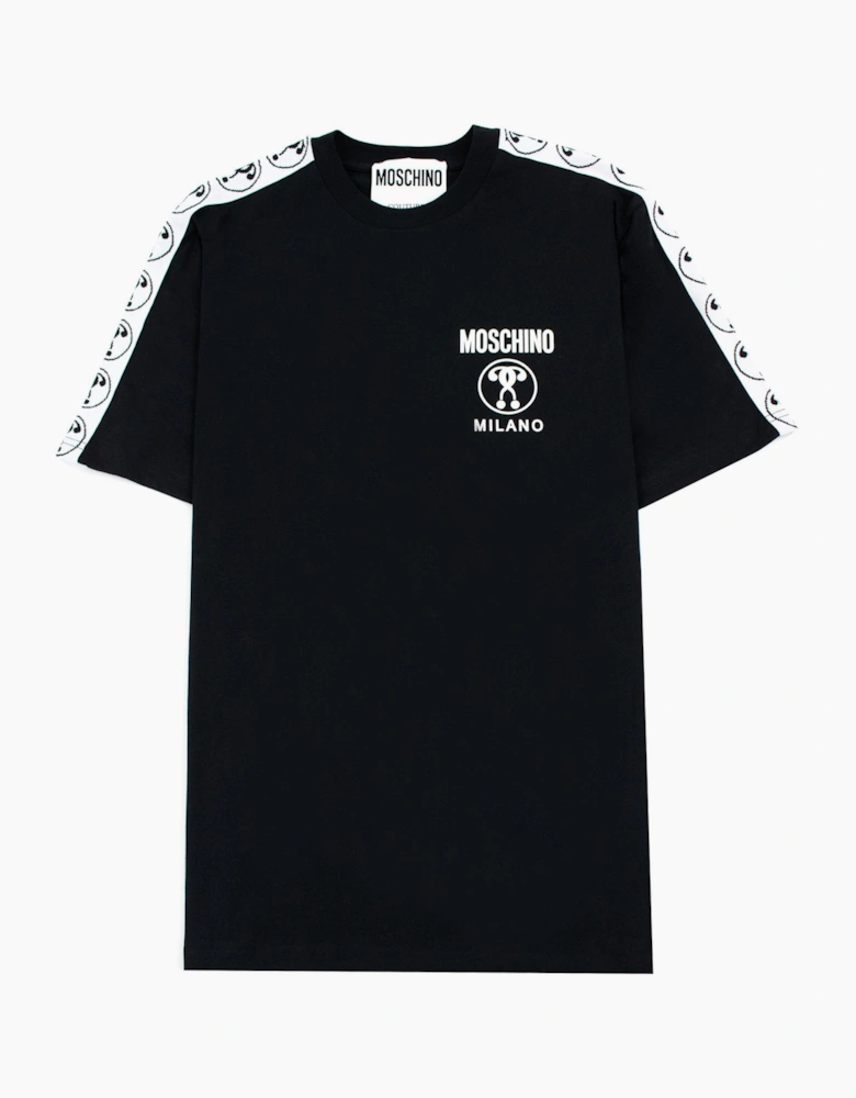 Moschino Couture Double Question Mark Organic Cotton T Shirt Black 1555
