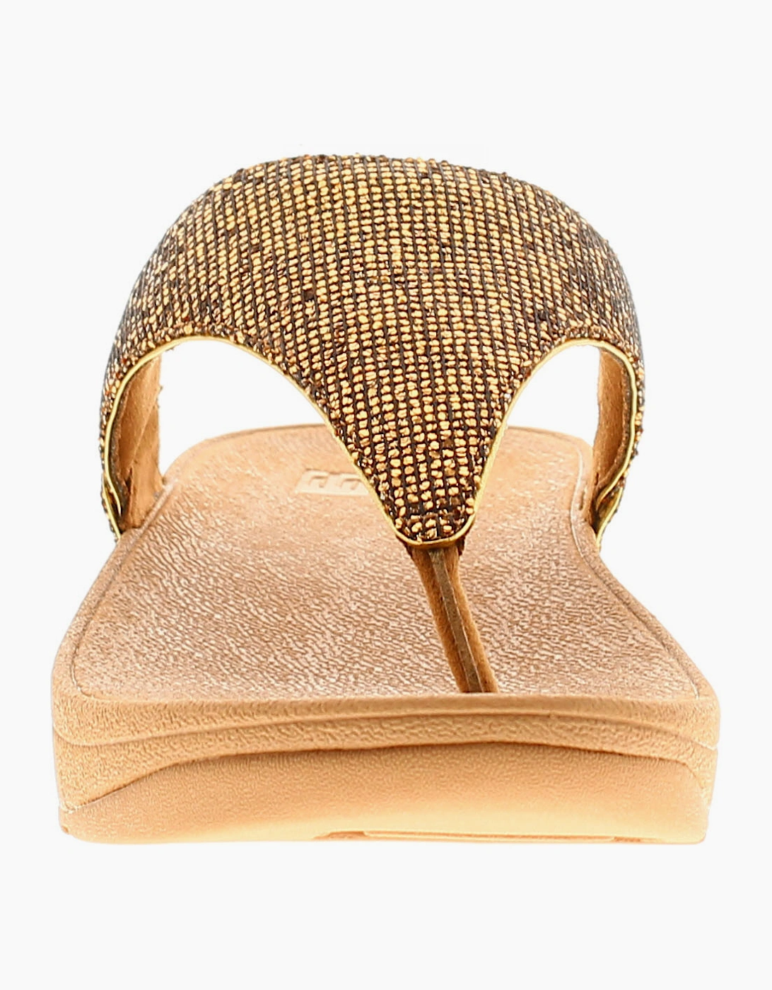 FitFlop Womens Flip Flops Lulu Glitterball Slip On old gold UK Size