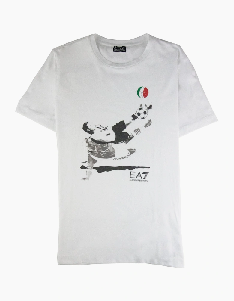 Ea7 Soccer Logo T Shirt White