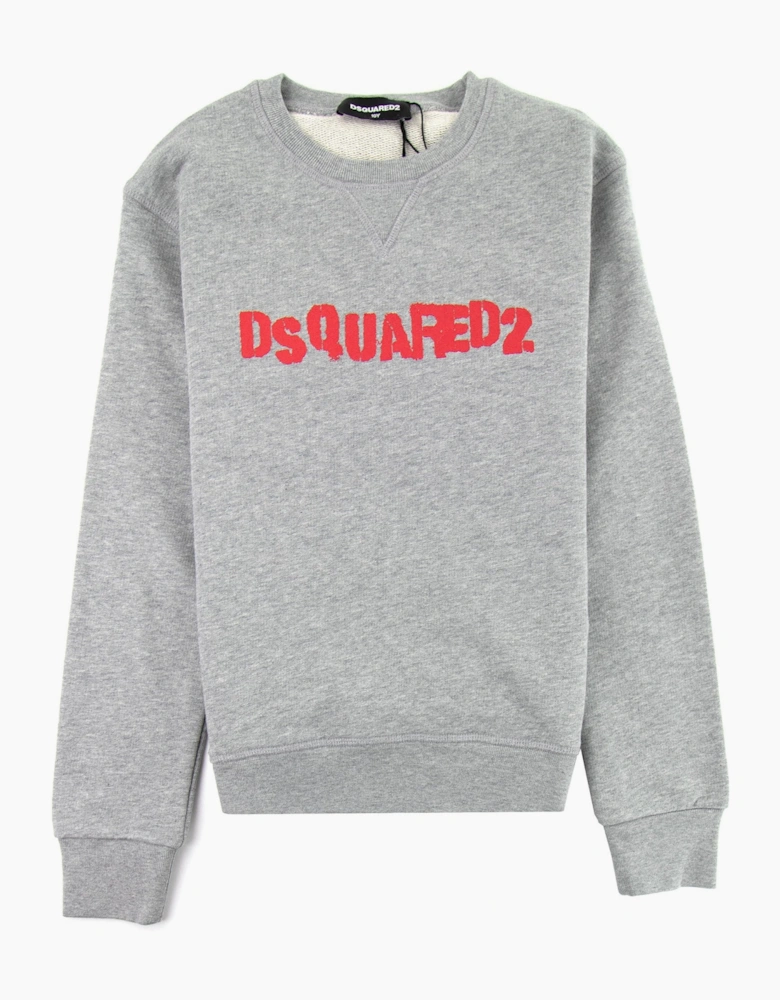 Dsqaured2 Kids Stamped Logo Crewneck Sweatshirt Grey