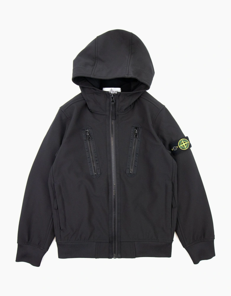 Stone Island Junior Q0130 E.dye Technology Soft Shell R Jacket Black V0029