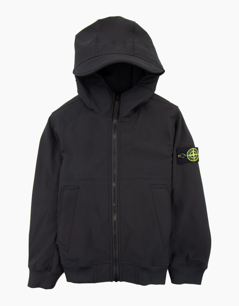 Stone Island Junior Q0122 R_e.dye  Technology Soft Shell Jacket Black V0029