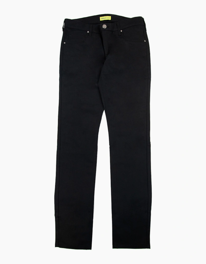 Versace Jeans Metal Pocket Logo Stretch Jeans Black