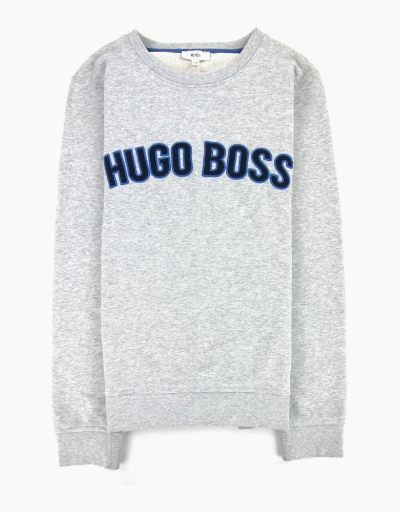 Hugo Boss Kids Brand Logo Crewneck Sweatshirt Grey 089