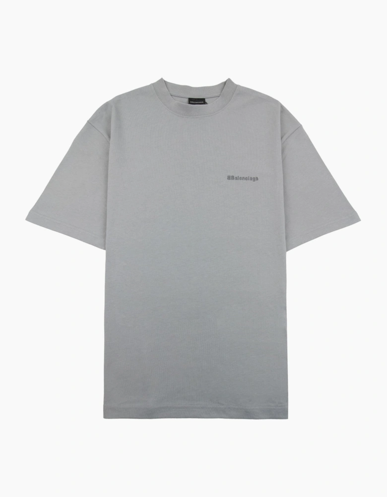 Balenciaga Bb Embroidered Chest Logo T-shirt Grey