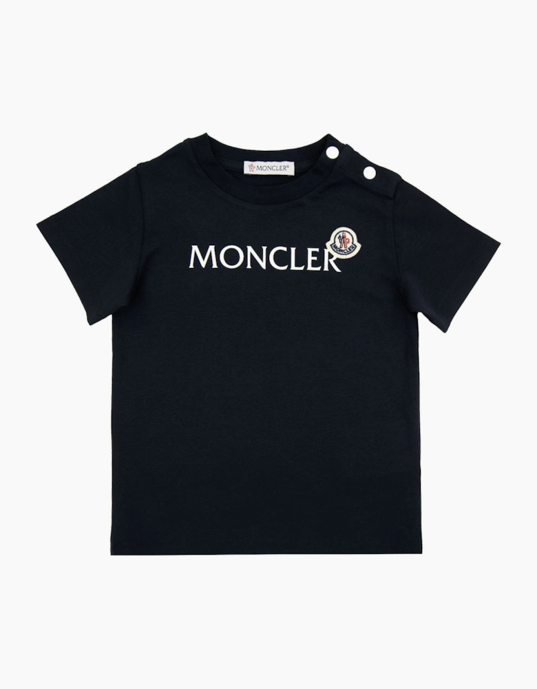 Moncler Junior Logo Jersey T-shirt Navy 778