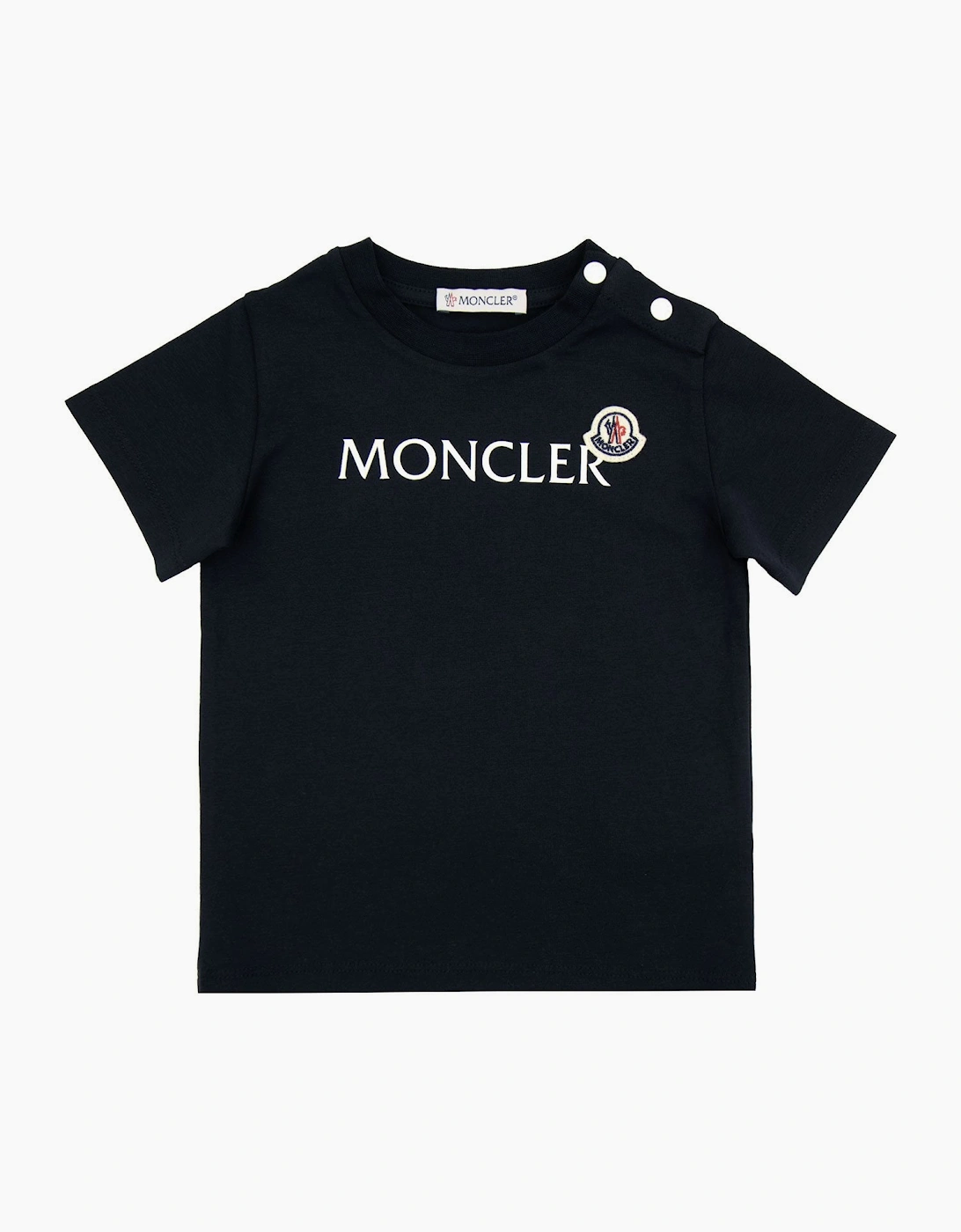 Moncler Junior Logo Jersey T-shirt Navy 778