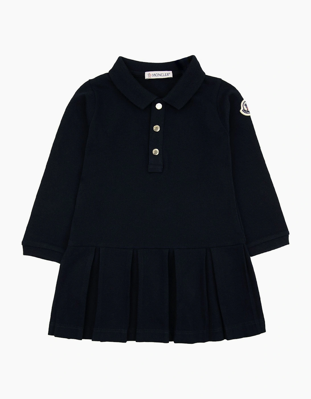 Moncler Junior Cotton Piquet Polo Dress Navy 778, 7 of 6