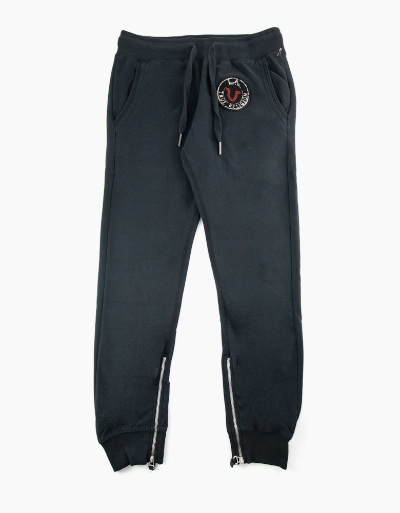 True Religion Patch Adjustable Cuff Jogging Pant Jet Black