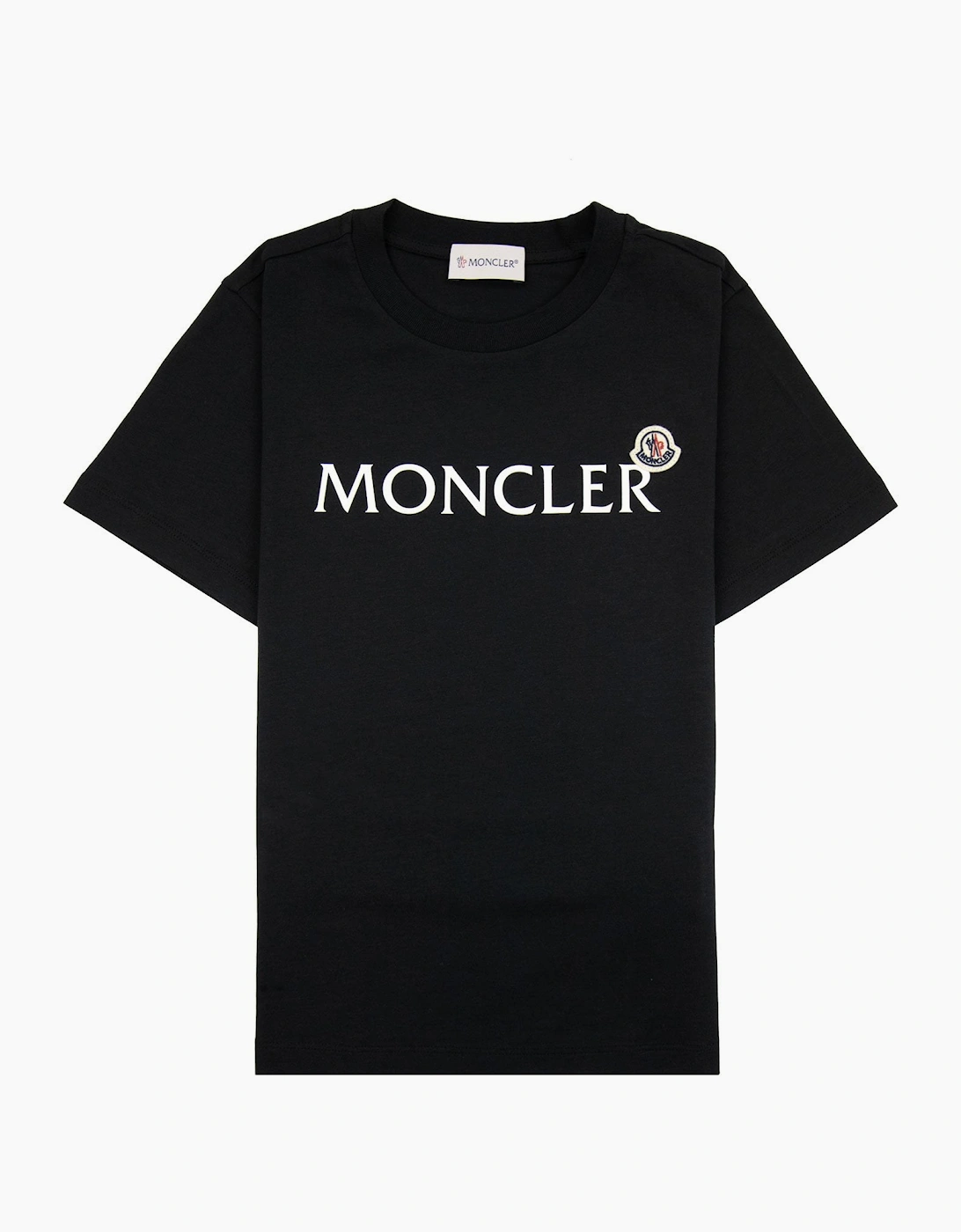 Moncler Junior Logo Cotton T-shirt Black 999