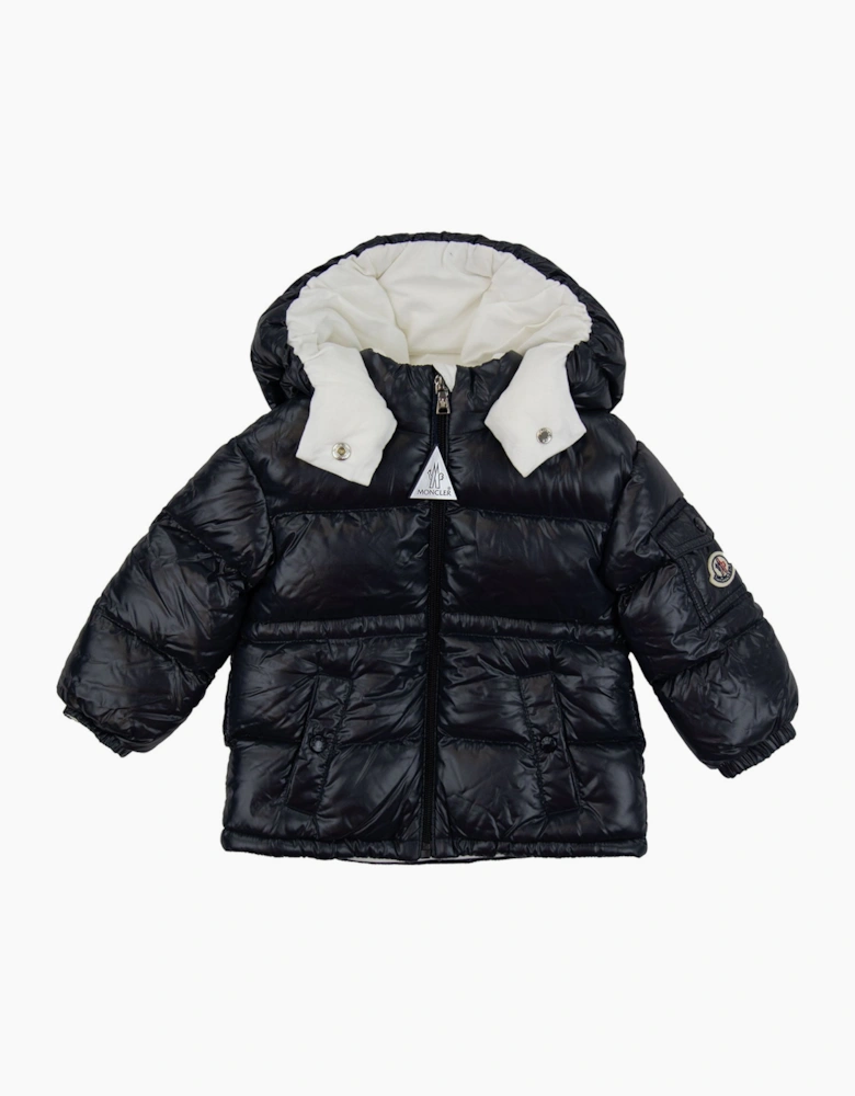 Moncler Junior Maire Hooded Down Jacket Navy 742