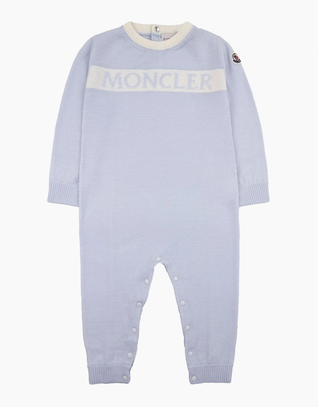 Moncler Junior Logo Wool Baby Grow Baby Blue, 7 of 6