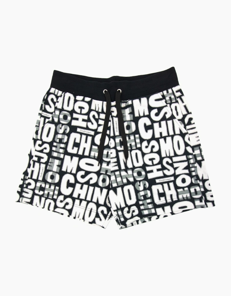 Moschino Underwear All Over Print Shorts White/black 1555