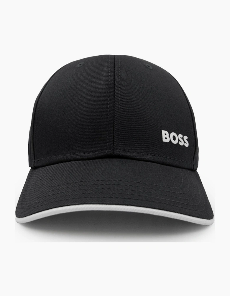 Hugo Boss Logo-print Cap In Cotton Twill Black 001