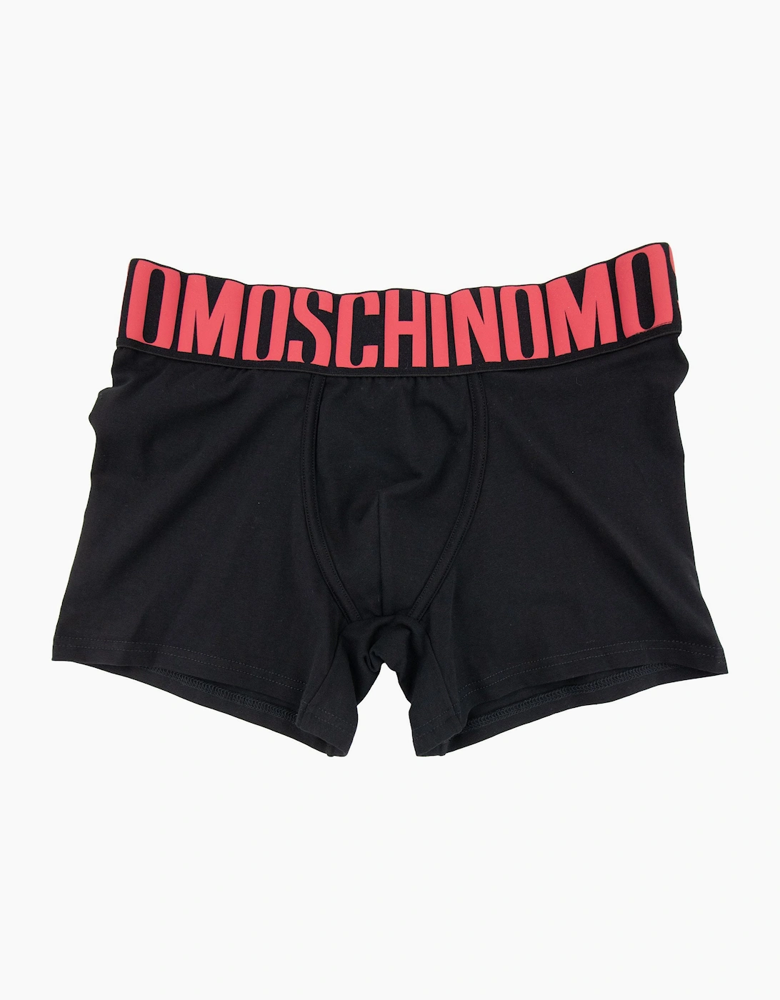 Moschino Underwear Logo Print Stretch Cotton Trunks Black