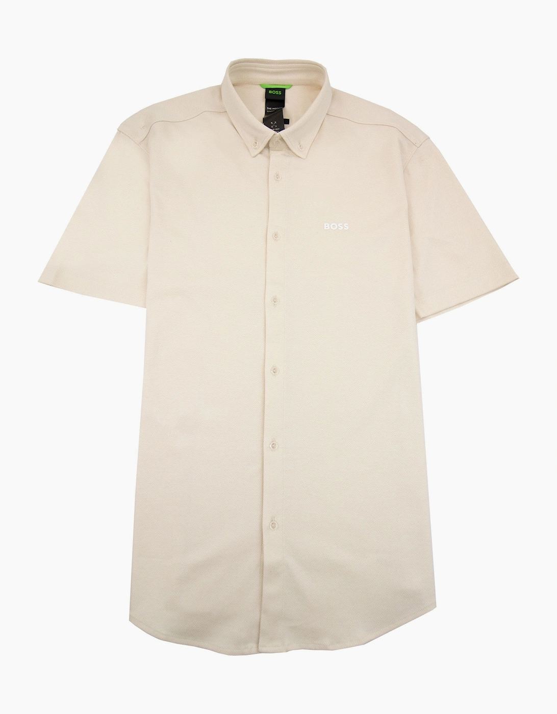 Hugo Boss Regular-fit Shirt In Knitted Wrinkle-resistant Cotton Beige, 5 of 4