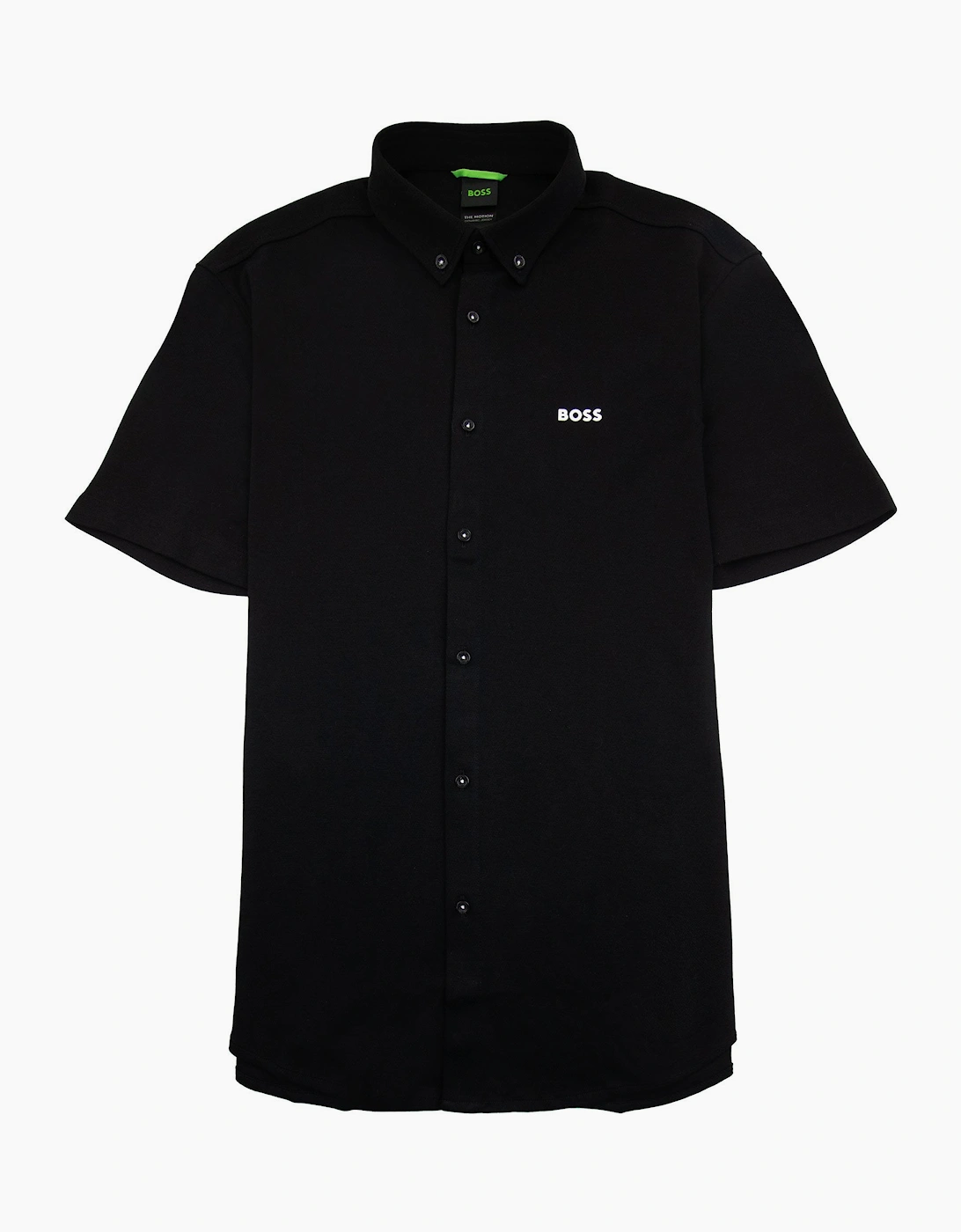 Hugo Boss Regular-fit Shirt In Knitted Wrinkle-resistant Cotton Black 002, 5 of 4