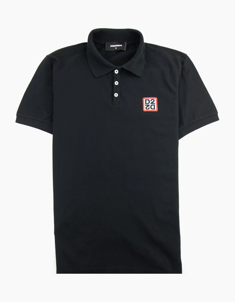 Dsquared2 Mirrored D2 Polo Shirt Black