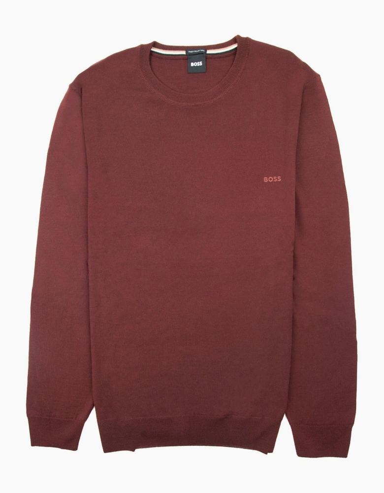 Hugo Boss Botto-l Embroidered Logo With Responsible Wool Swe Burgundy 604