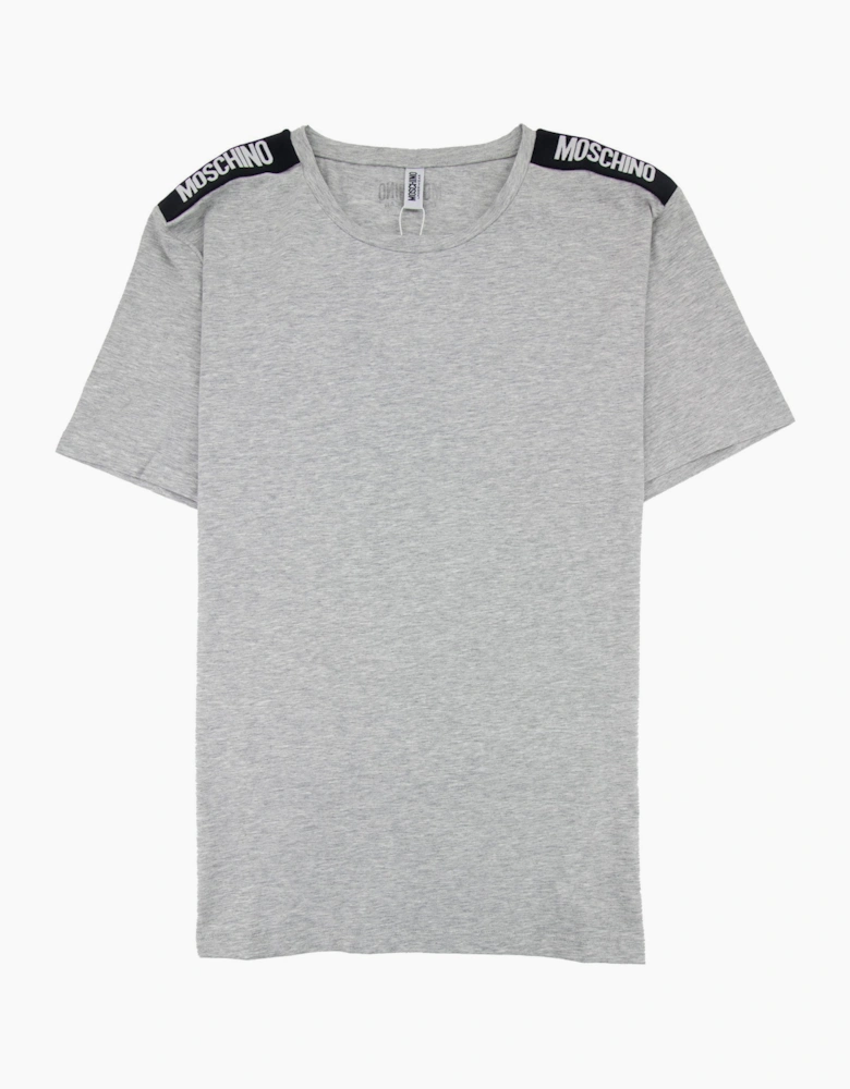 Moschino Underwear Shoulder Black Tape T-shirt Grey